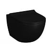 GROHE - Pack WC Bâti-support Rapid SL + WC SAT Infinitio 2.0, Noir mat + Abattant frein de chute + Plaque Chrome - vignette