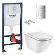 GROHE - Rapid SL Pack WC bâti-support  + WC suspendu Roca avec abattant SoftClose + plaque chrome (GRRROGAWR01-FR) - vignette