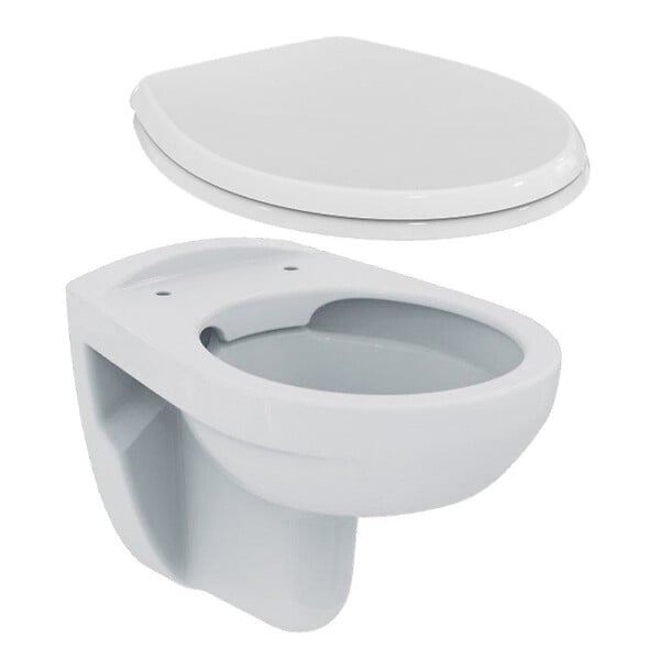 PORCHER - Porcher / Ideal Standard Pack WC suspendu sans bride + abattant Eurovit (PorcherRimless) - large