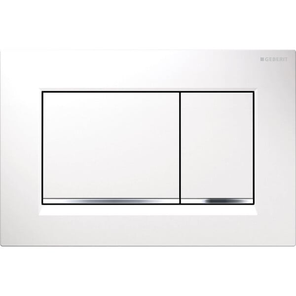 GEBERIT - Pack WC Bati-support Geberit + WC Swiss Aqua Technologies sans bride + abattant SoftClose + plaque blanche (SLIM-SATrimless-H) - large