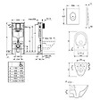 GROHE - Grohe Pack WC Bâti-support autoportant Solido + Cuvette sans bride Cersanit + Abattant SoftClose + Plaque chrome (AUTOPORTANTMILLE.2) - vignette