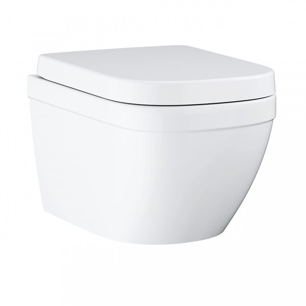 GROHE - Euro ceramic WC suspendu compact sans bride avec abattant frein de chute (Eurocompact) - large