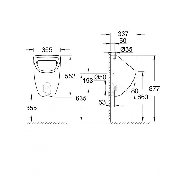 GROHE - Grohe Bau Ceramic Urinoir, Blanc alpin (39439000) - large