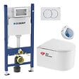 GEBERIT - Pack WC Bâti-support Geberit + WC sans bride Swiss Aqua Technologies + abattant SoftClose + plaque - vignette