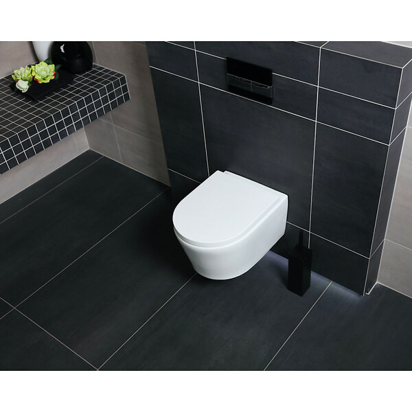GEBERIT - pack Bati-support Geberit + cuvette suspendue Swiss Aqua Technologies sans bride + plaque Delta20 chrome mat - large