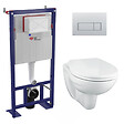 SWISS AQUA TECHNOLOGIES - Pack WC Bâti-support autoportant + WC Porcher sans bride + Abattant Astor + Plaque Chrome mat (SMART-Porcher-M572) - vignette