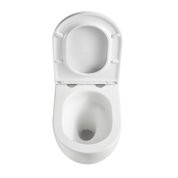 GEBERIT - Pack WC Bati-support Geberit Duofix + WC sans bride Swiss Aqua Technologies + Plaque de commande Delta01 Blanche (FusionTQGeb3) - large