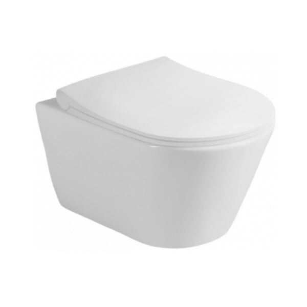 GEBERIT - Pack WC Bati-support Geberit Duofix + WC Lucco Avva sans bride + Abattant softclose + Plaque blanche (AvvaGeb1) - large