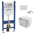 GEBERIT - Pack WC bati-support Geberit + WC sans bride Swiss Aqua Technologies + plaque (SINFIGEB3) - vignette