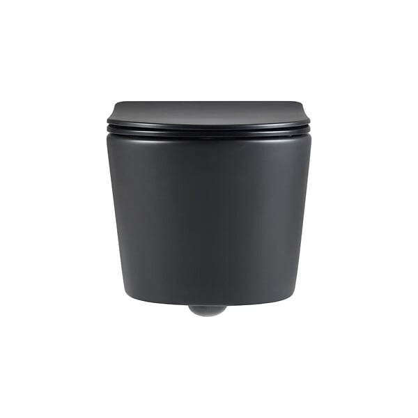 SWISS AQUA TECHNOLOGIES - Swiss Aqua Technologies WC suspendu sans bride et fixations invisibles + abattant frein de chute, Noir mat (BLACKSATRIMLESS-SP) - large