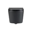SWISS AQUA TECHNOLOGIES - Swiss Aqua Technologies WC suspendu sans bride et fixations invisibles + abattant frein de chute, Noir mat (BLACKSATRIMLESS-SP) - vignette