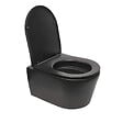 SWISS AQUA TECHNOLOGIES - Swiss Aqua Technologies WC suspendu sans bride et fixations invisibles + abattant frein de chute, Noir mat (BLACKSATRIMLESS-SP) - vignette