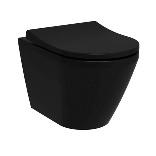 GROHE - Rapid SL Pack WC bâti-support + WC sans bride Vitra Integra + Abattant SoftClose + Plaque noir mat (RapidSL-BlackIntegra-KF0) - large