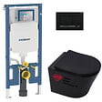 GEBERIT - Pack WC Bati-support Geberit UP720 + WC sans bride SAT Infinitio noir mat + Fixations cachees + Abattant softclose - vignette