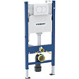 GEBERIT - Pack WC Bati-support Geberit Duofix + WC sans bride Swiss Aqua Technologies + abattant SoftClose + plaque blanche - vignette