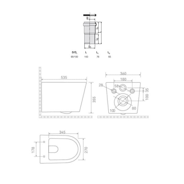 VILLEROY & BOCH - ViConnect Pro S pack WC bâti Villeroy & Boch + WC suspendu sans bride Ceramia + abattant SoftClose + plaque chrome (VCNCETOR2CH) - large