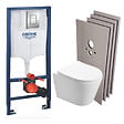 GROHE - Pack WC Bâti-support + WC SAT Infinitio sans bride, fixation invisible + Plaque chrome + Set d'habillage - vignette