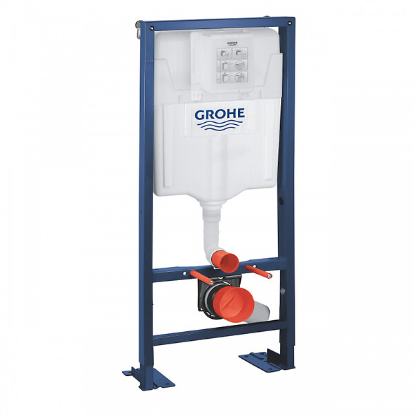 GROHE - Grohe Rapid SL Bâti Support autoportant, cuvette Bau Ceramic sans bride avec abattant frein de chute (AutoportantBAU2) - large