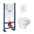 GROHE - Pack Bâti autoportant Rapid SL + Cuvette suspendue sans bride Bau Ceramic + Abattant déclipsable (ProjectBauClassic-3) - vignette