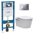 GEBERIT - Pack WC bâti-support Geberit + WC sans bride Swiss Aqua Technologies + abattant SoftClose + plaque chrome (GebSATrimless-N) - vignette