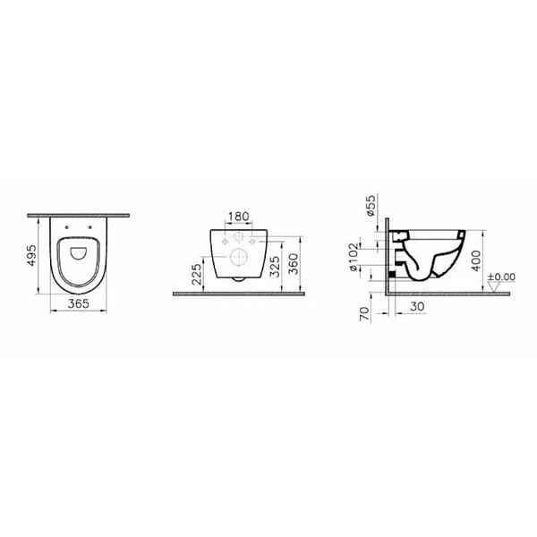 VITRA - SENTO Cuvette compacte seule avec bride, 49,5cm - large
