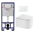 SWISS AQUA TECHNOLOGIES - Swiss Aqua Technologies Pack WC Bâti-support Autoportant + WC sans bride SAT Delano + Abattant SoftClose + Plaque Blanche (SMART-Delano-4) - vignette