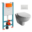 VITRA - Vitra  Pack WC Bâti-support V-Fix + WC sans bride Vitra Normus + Abattant SoftClose + Plaque, Blanc Brillant (V-FixNormusRimless-1) - vignette