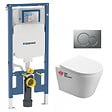 GEBERIT - Pack WC Bati-support Geberit extra-plat + Cuvette Swiss Aqua Technologies sans bride fixations invisibles + Plaque - vignette