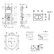 GEBERIT - Pack bâti-support Duofix + Plaque de commande + Fixations murales  + Cuvette suspendue + Abattant (O.NOVO49GEB3) - vignette