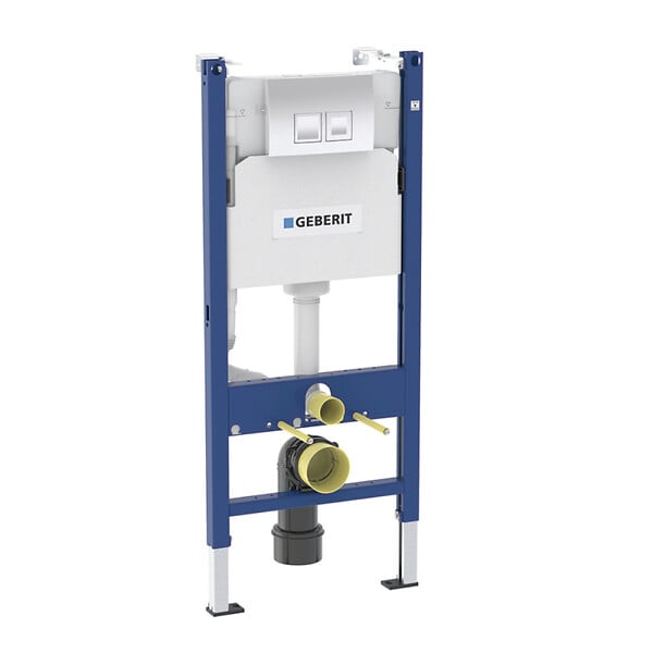 GEBERIT - Geberit Bâti-support DUOFIXBasic pour toilettes suspendues, avec Plaque de déclenchement Delta chrome (458.141.21.1) - large