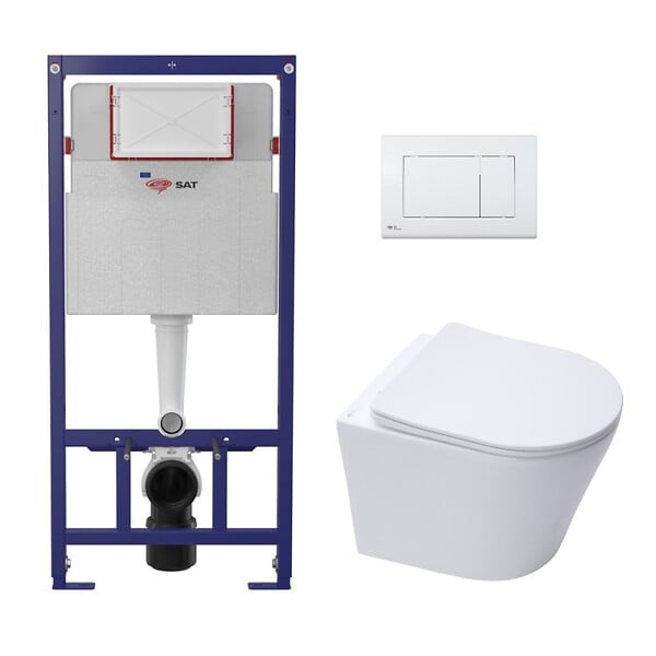 SWISS AQUA TECHNOLOGIES - Pack WC bâti ECO 2L Swiss Aqua Technologies + WC suspendu Swiss Aqua Technologies + plaque blanche (STESTINWR01-FR) - large