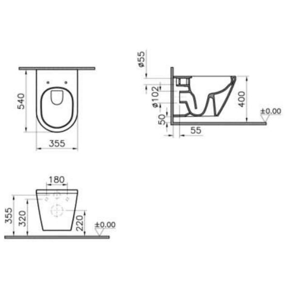 VITRA - Vitra  Integra WC sans bride avec abattant softclose (7062-003-6288) - large