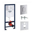 GROHE - Grohe Pack WC Bâti-support Rapid SL + WC suspendu Cersanit S-line Pro + Abattant + Plaque chrome (ARENASLPRO) - vignette