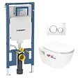 GEBERIT - Pack bati-support Geberit + WC sans bride Swiss Aqua Technologies + abattant SoftClose + plaque chrome (SLIM-Project-C) - vignette