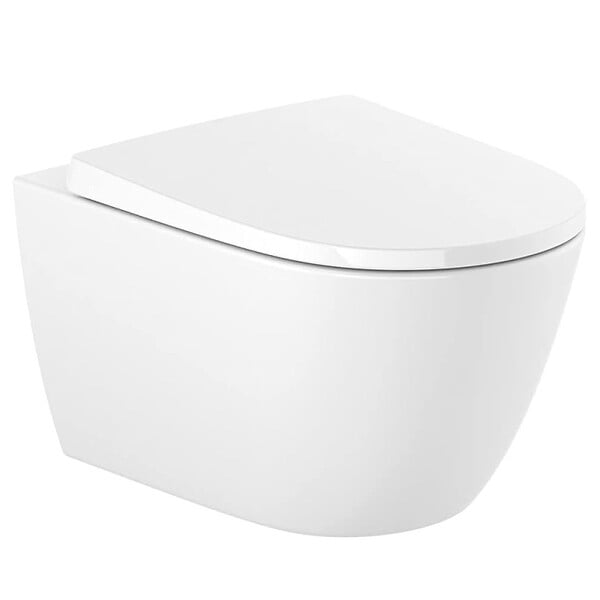 GROHE - Pack WC Bâti-support Rapid SL + Cuvette suspendue Roca + Abattant softclose+ Plaque Chrome (RapidSL-Ona-1) - large