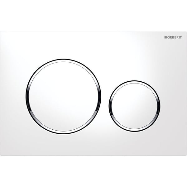 GEBERIT - Pack Bati-support Geberit UP320 + WC sans bride Livea Bello + Abattant softclose + Plaque blanc chrome (GebBello-C) - large