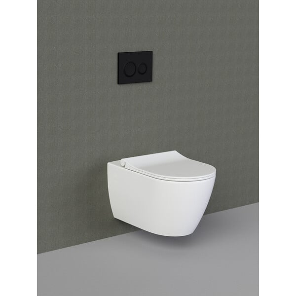 GEBERIT - Pack Bati-support Geberit UP320 + WC sans bride Livea Bello + Abattant softclose + Plaque blanc chrome (GebBello-C) - large