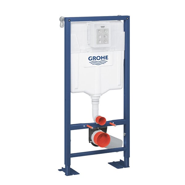 GROHE - SOLIDO Pack Bâti-support + Cuvette suspendue + Abattant + Plaque chrome (AUTOPORTANT-BAU-1) - large
