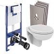 VILLEROY & BOCH - Pack WC bâti-support Villeroy & Boch + WC Porcher sans bride + Abattant + Plaque blanche + habillage (ViConnectPorcher-2-sabo) - vignette