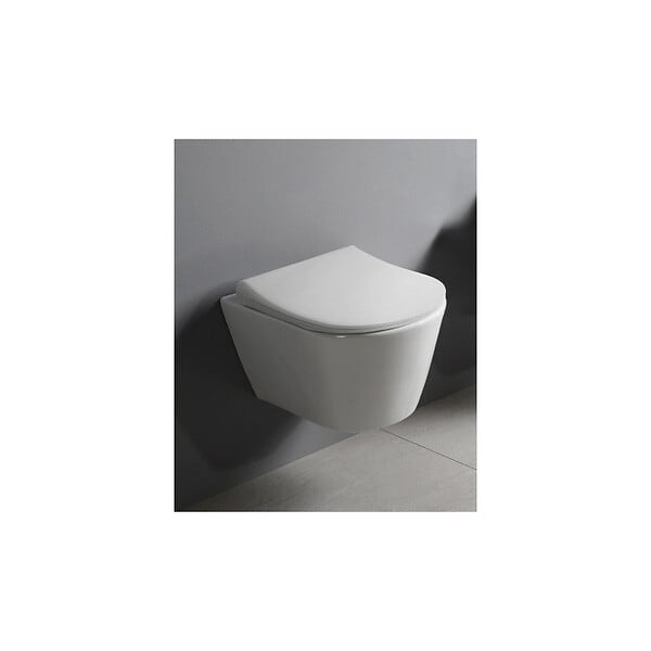 SWISS AQUA TECHNOLOGIES - Pack WC Bâti-support autoportant, WC sans bride Lucco Avva, Abattant softclose, Plaque Chrome - large