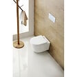 GEBERIT - Pack WC Bâti-support Geberit + cuvette Swiss Aqua Technologies suspendue sans bride + plaque noir mat (SATRIMLESSGEB10-SP) - vignette