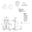 VILLEROY & BOCH - Pack WC Bâti-support Villeroy & Boch+ WC sans bride Vitra, fixations invisibles + Abattant frein de chute + Set habillage - vignette