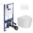 VILLEROY & BOCH - Pack WC bâti-support sol-mur Villeroy & Boch + WC suspendu sans bride Ceramia + abattant SoftClose + plaque blanche (VCNCETOR2) - vignette