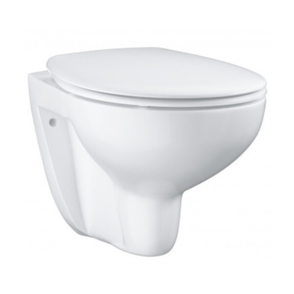 VILLEROY & BOCH - Pack WC bâti-support Villeroy & Boch + Cuvette Grohe Bau sans bride + Abattant + Plaque blanche (ViConnectBauClassic-2) - large