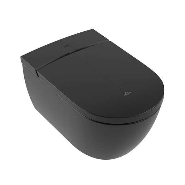VILLEROY & BOCH - Villeroy & Boch ViClean-I 200 WC lavant suspendu sans bride CeramicPlus avec abattant SoftClose et DirectFlush, noir (V0E200R7) - large