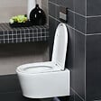 VILLEROY & BOCH - Pack WC Bâti-support sol mur + WC SAT sans bride + Abattant SoftClose + Plaque noire (VCNSAT4) - vignette