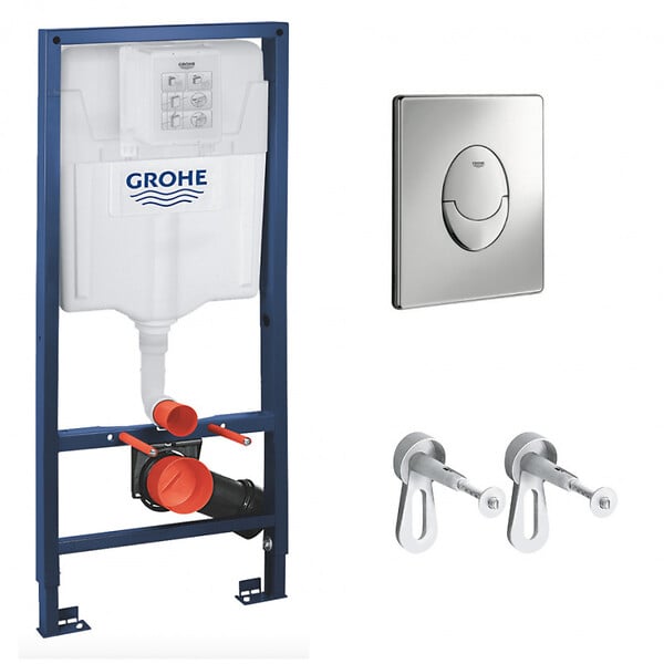 GROHE - Grohe Set Bâti-support Rapid SL + Equerres murales + Plaque Grohe Skate Air chrome (38528001-A) - large