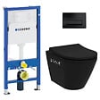 GEBERIT - Duofix UP100 Pack bâti-support + WC sans bride Vitra Integra + Abattant SoftClose + Plaque Delta 50 Noir Mat (BlackIntegraGeb10) - vignette