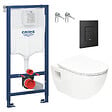GROHE - Grohe Pack WC Bâti-support Rapid SL  + WC sans bride SAT + Abattant SoftClose + Plaque Noir mat (RapidSL-Project-KF0) - vignette