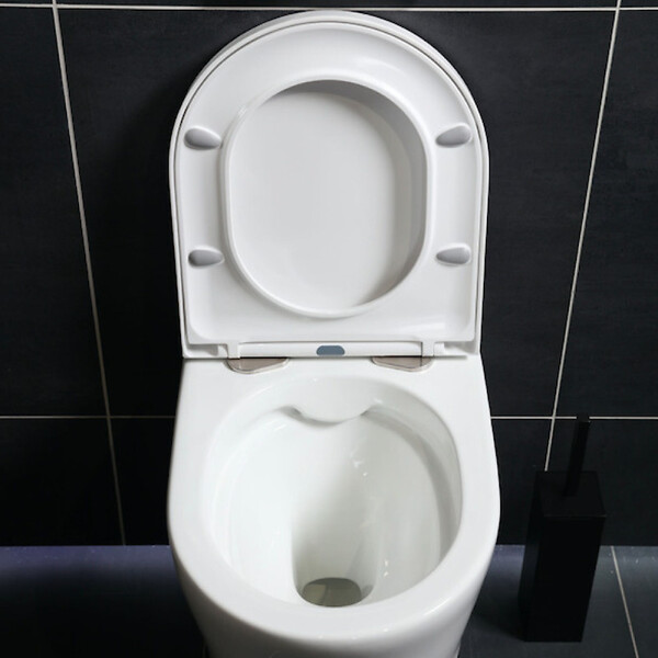 VITRA - Pack WC Bâti-support V-Fix Core + WC SAT sans bride et fixations invisibles + Plaque, Blanc brillant (V-FixSATrimless-1) - large